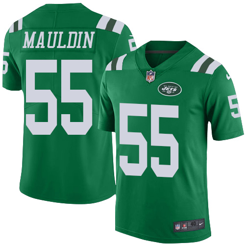 Men's Elite Lorenzo Mauldin Nike Jersey Green - #55 Rush NFL New York Jets